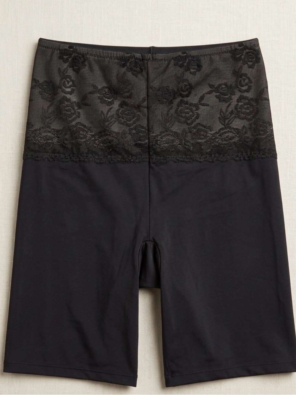 High-Waist Black Lace Shaping Shorts - Picture 1 of 4